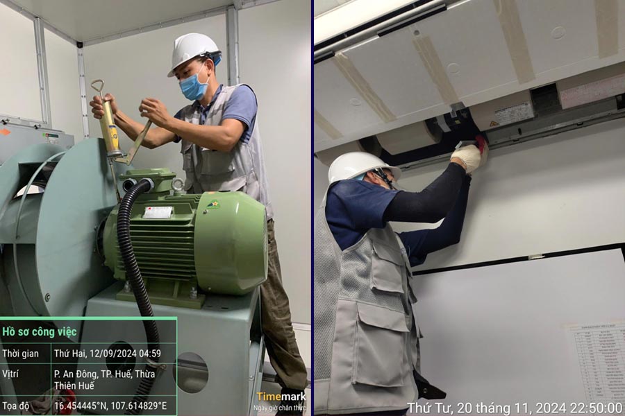IMT bảo dưỡng hệ thống điều hào công ghiệp tại Aeon Mall Huế