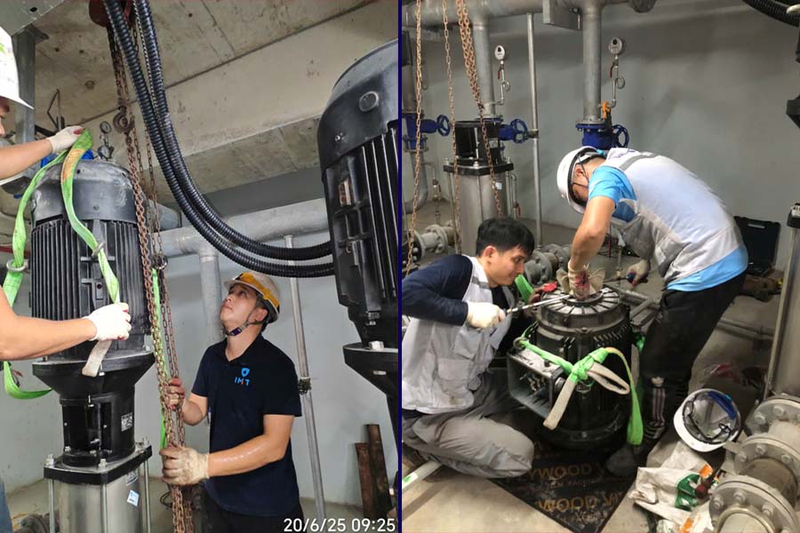 IMT sửa chữa hệ thống điều hòa công nghiệp tại Aquabay Ecopark