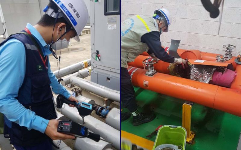 Kỹ thuật viên IMT bảo dưỡng hệ thống HVAC tại nhà máy Samsung